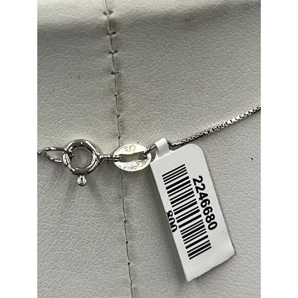 Helzberg Diamonds Sterling Silver Chain Solitaire CZ Pendant Necklace NWT - Picture 6 of 7